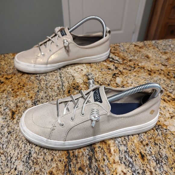 Sperry Women’s Crest Vibe Vulcanized Sneaker Flat Heel Gray STS85703 Size 8W - Picture 4 of 12